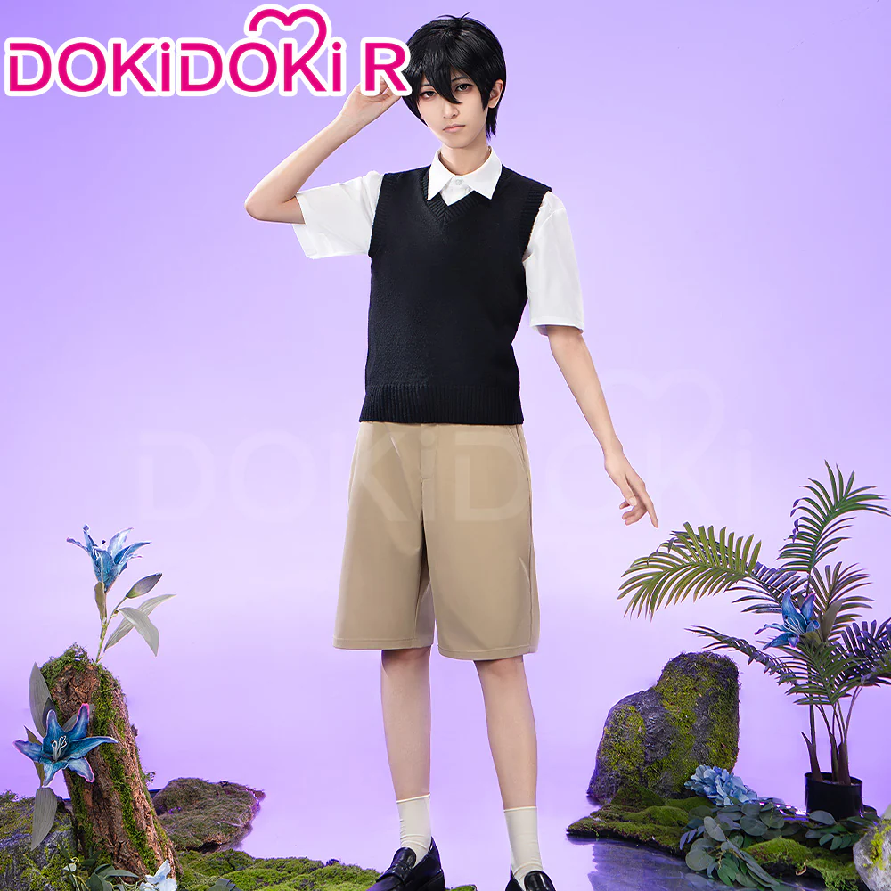 【In Stock】【Size S-3XL】DokiDoki-R Game Cosplay Costume White Shirt Black Vest Casual Suit