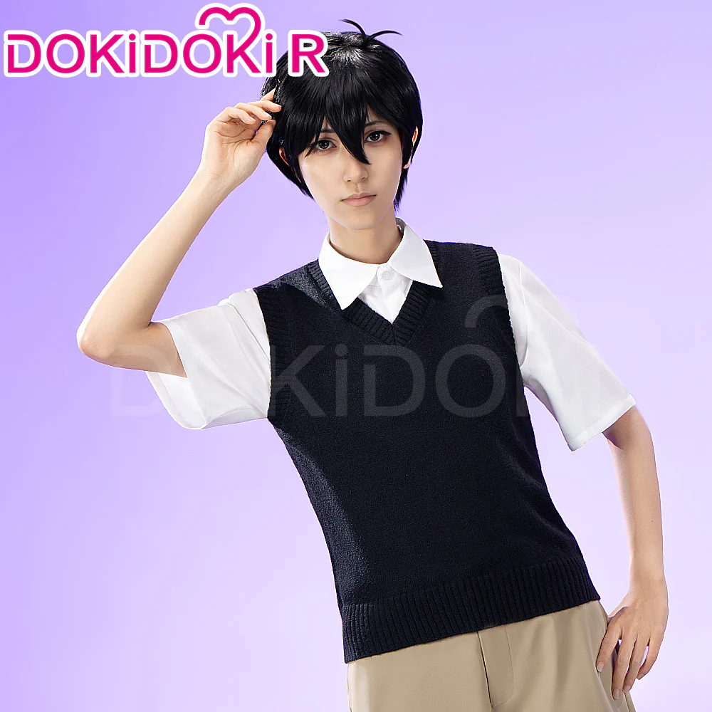 【In Stock】【Size S-3XL】DokiDoki-R Game Cosplay Costume White Shirt Black Vest Casual Suit - Image 4