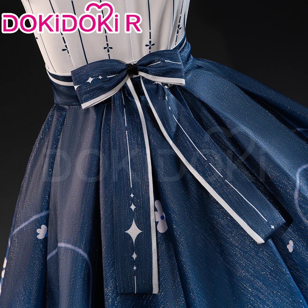 【IN STOCK】【Size S-3XL】DokiDoki-R Game Infinity Nikki Cosplay Nikki Costume Blue Dress Floral Memory - Image 4