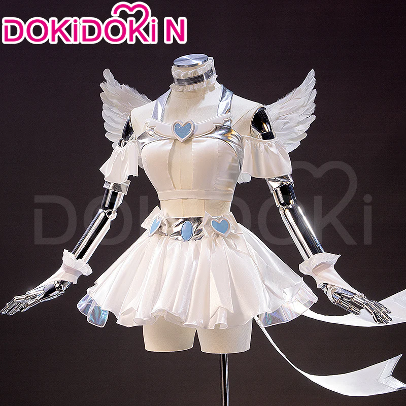 【In Stock】【Size XS-3XL】DokiDoki-N Anime Cosplay Costume White Dress Blue Heart White Angel