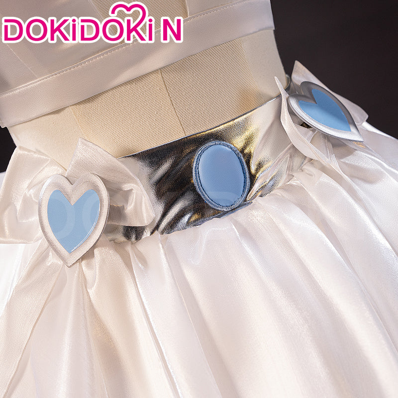 【In Stock】【Size XS-3XL】DokiDoki-N Anime Cosplay Costume White Dress Blue Heart White Angel - Image 4