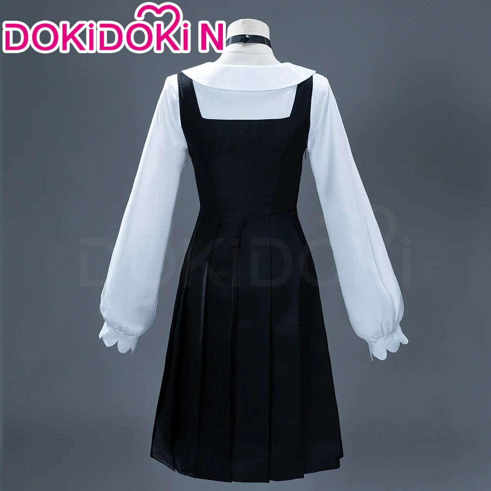 【Partially Ready For Ship】【Size XS-2XL】DokiDoki-N Anime Cosplay Costume White Long Sleeve Blouse Blue / Black Dress - Image 10