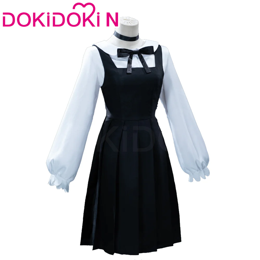 【Partially Ready For Ship】【Size XS-2XL】DokiDoki-N Anime Cosplay Costume White Long Sleeve Blouse Blue / Black Dress - Image 12