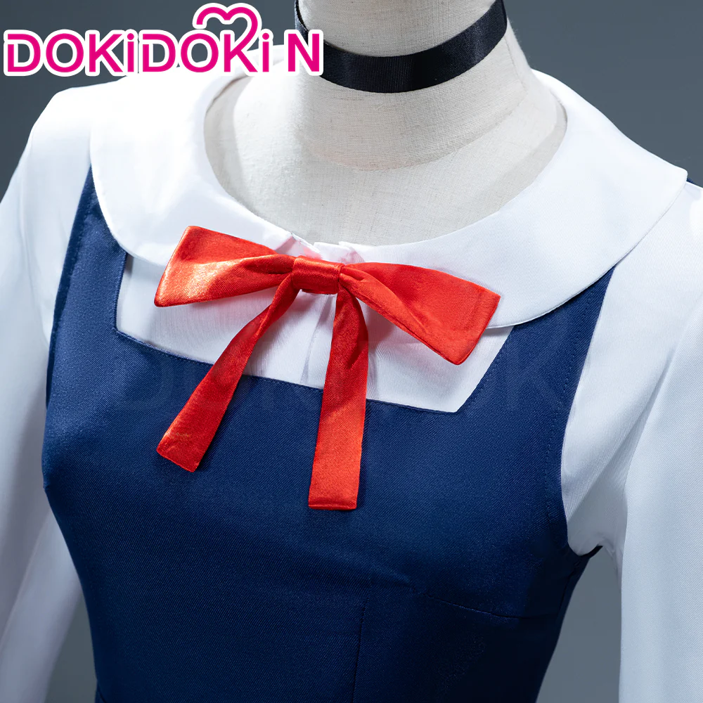 【Partially Ready For Ship】【Size XS-2XL】DokiDoki-N Anime Cosplay Costume White Long Sleeve Blouse Blue / Black Dress - Image 5