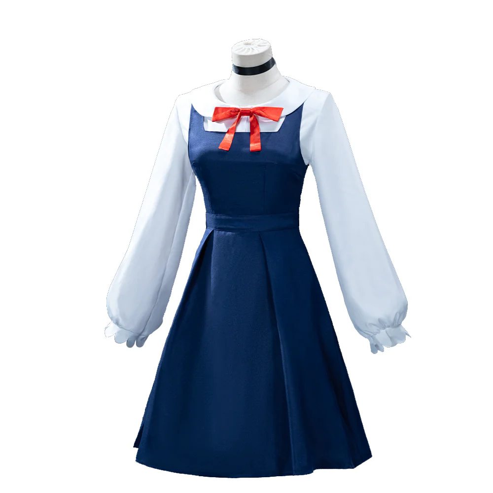 【Partially Ready For Ship】【Size XS-2XL】DokiDoki-N Anime Cosplay Costume White Long Sleeve Blouse Blue / Black Dress - Image 7
