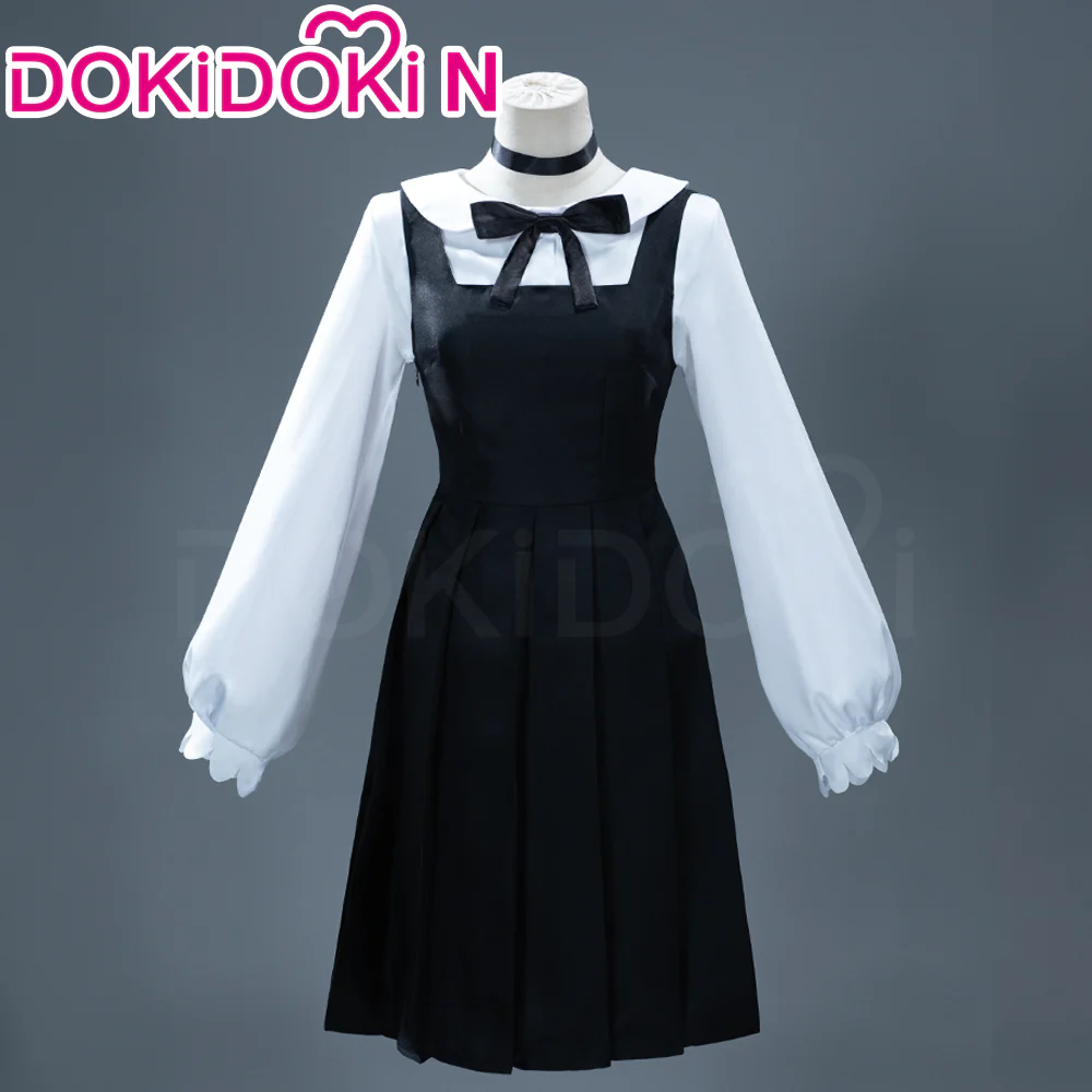 【Partially Ready For Ship】【Size XS-2XL】DokiDoki-N Anime Cosplay Costume White Long Sleeve Blouse Blue / Black Dress - Image 9