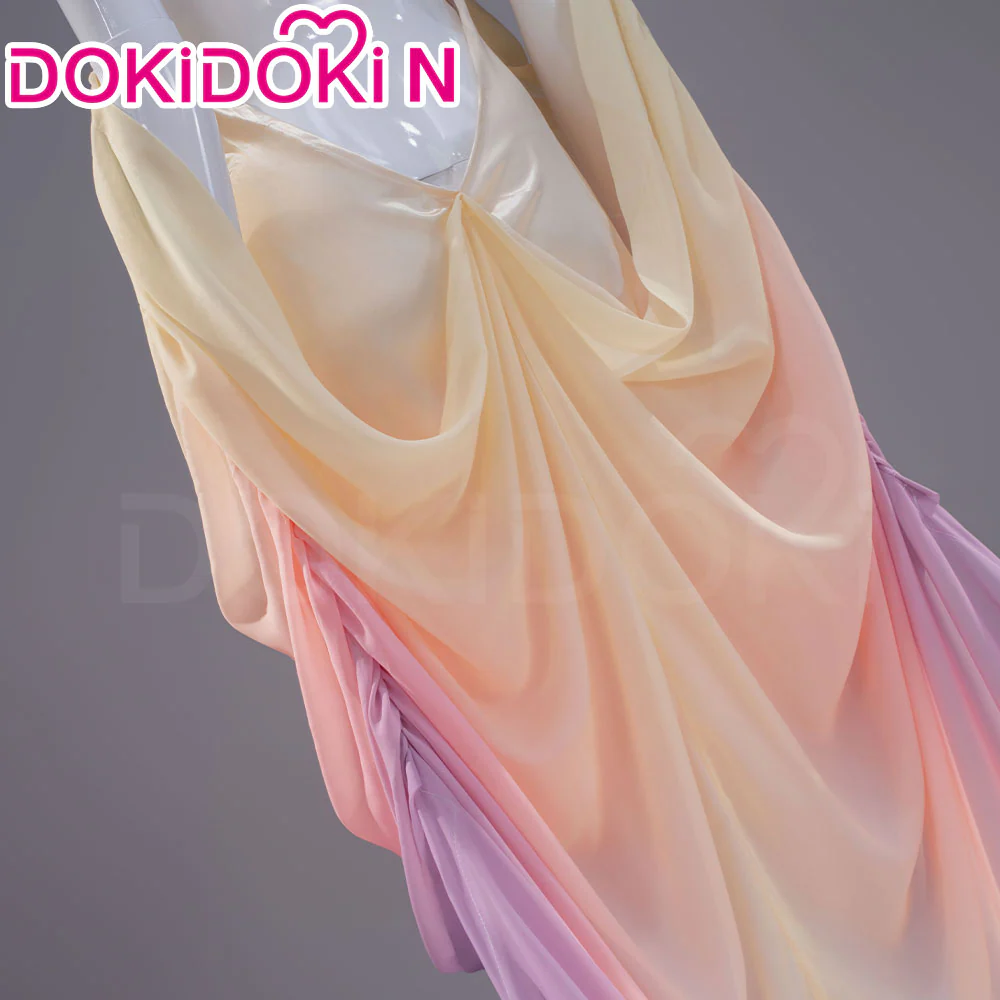 【In Stock】【Size XS-3XL】DokiDoki-N Movie Cosplay Queen Costume Purple Pink Yellow Sleeveless Long Formal Dress - Image 4
