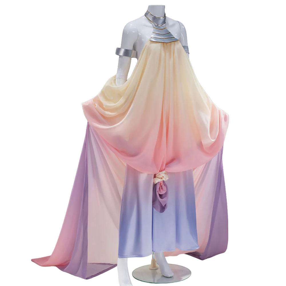 【In Stock】【Size XS-3XL】DokiDoki-N Movie Cosplay Queen Costume Purple Pink Yellow Sleeveless Long Formal Dress - Image 5