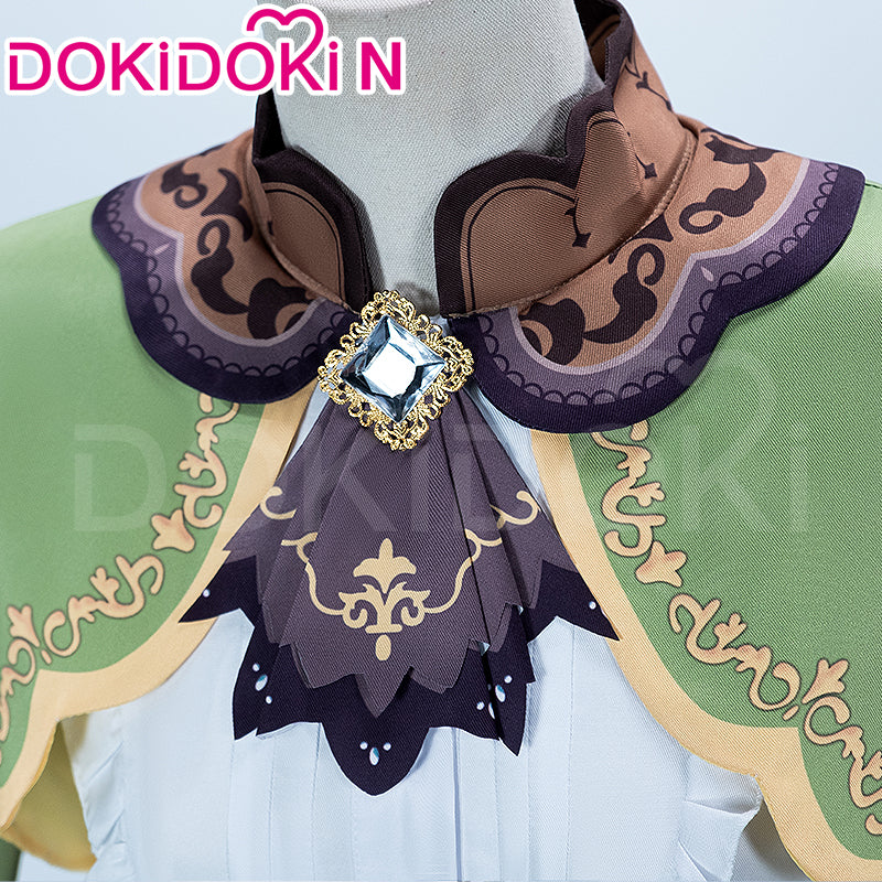 【In Stock】【Size XS-3XL】DokiDoki-N Game Cosplay Costume Green Dress Black Bow - Image 3