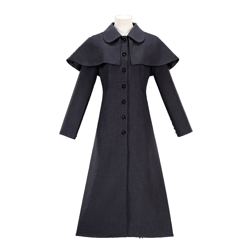 【In Stock】【Size XS-3XL】DokiDoki-N TV Cosplay Black Woolen Coat Costume Halloween Outfit - Image 5