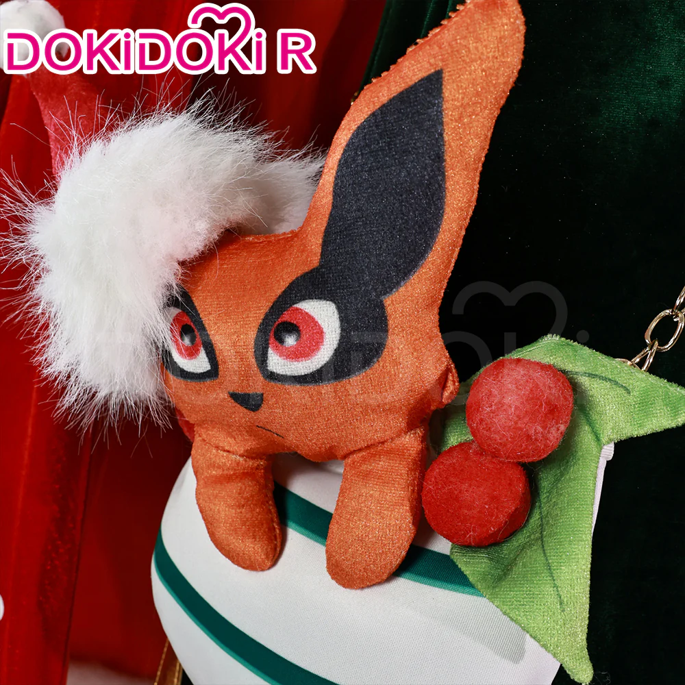 【Partially Ready For Ship】【In Stock】【Size XS-3XL】DokiDoki-R Anime Cosplay Green Costume Red Coat Christmas - Image 3