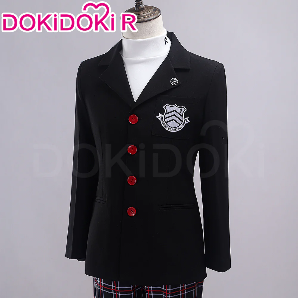 【Size XS-3XL】DokiDoki-R Anime Cosplay School Uniform Costume Black Suit Plaid Pants Casual Wear - Image 3