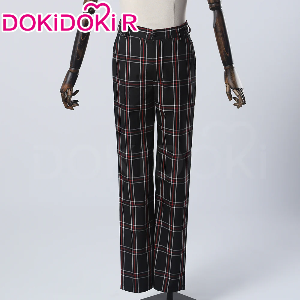 【Size XS-3XL】DokiDoki-R Anime Cosplay School Uniform Costume Black Suit Plaid Pants Casual Wear - Image 7