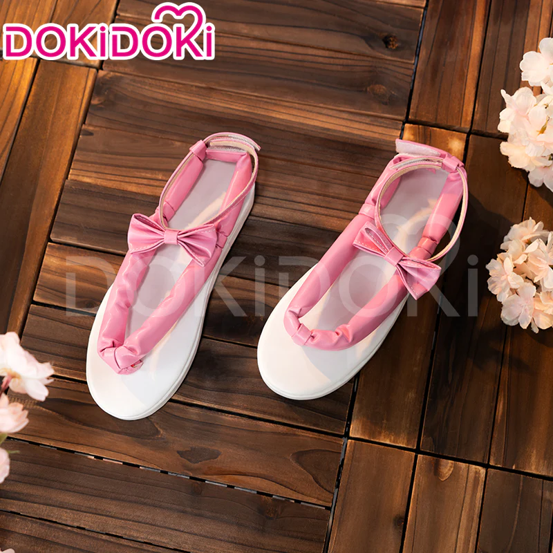 DokiDoki Anime Cosplay Japanese White Pink Shoes - Image 2