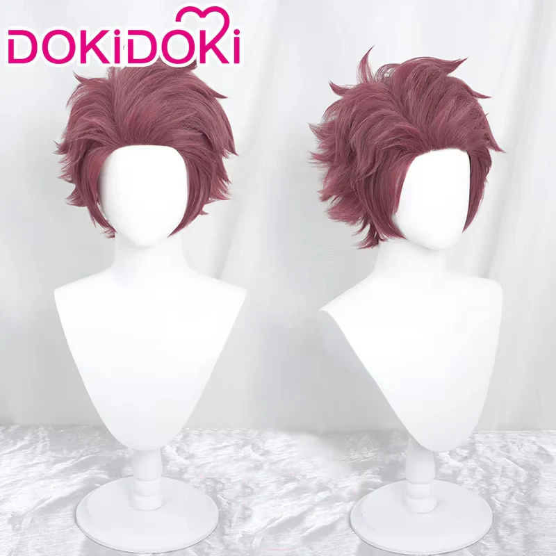 【Ready For Ship】DokiDoki Anime Cosplay Wig Short Straight Crimson Purple Hair