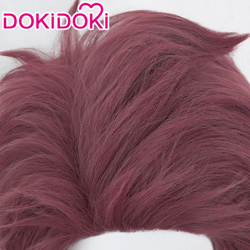 【Ready For Ship】DokiDoki Anime Cosplay Wig Short Straight Crimson Purple Hair - Image 4