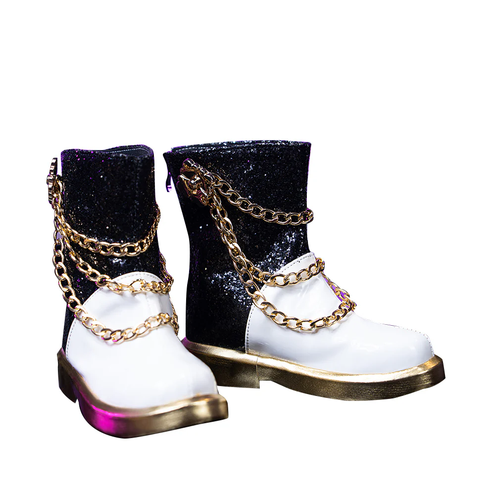 【Kids Version】DokiDoki Movie Anime KPOP KILLER Cosplay White Shoes  GOLD  SERIES - Image 4