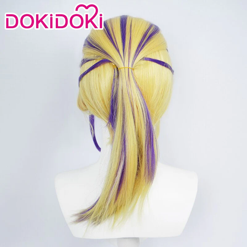 【Last Batch】【Ready For Ship】DokiDoki Anime Cosplay Wig Hair Male Yellow Purple - Image 2