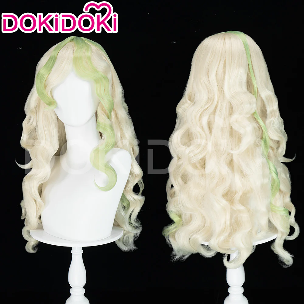 【Ready For Ship】DokiDoki Anime Little Witch Academia Cosplay Daiana Cavendish Wig Long Curly White Green Hairemia