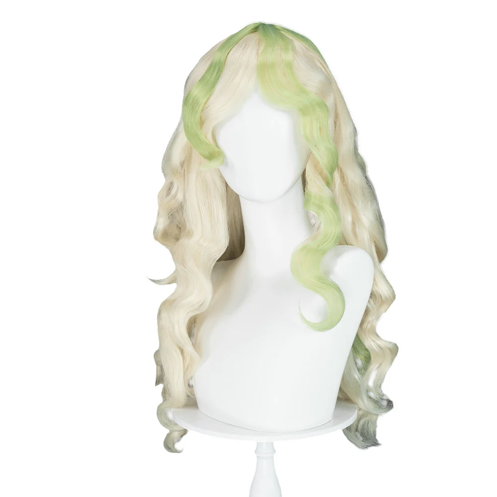 【Ready For Ship】DokiDoki Anime Little Witch Academia Cosplay Daiana Cavendish Wig Long Curly White Green Hairemia - Image 2