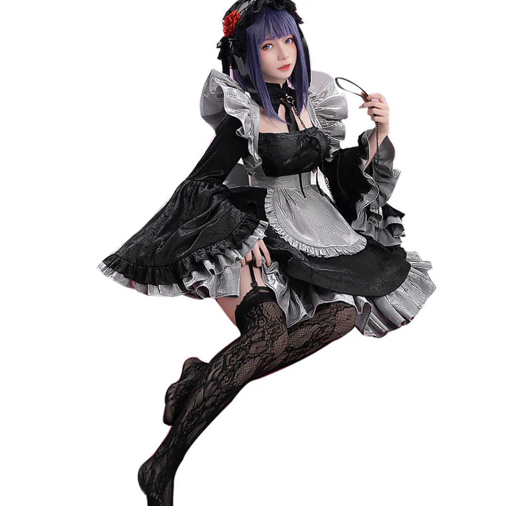 【Ready For Ship】DokiDoki-SR Anime Cosplay Costume Maid Black Dress - Image 5