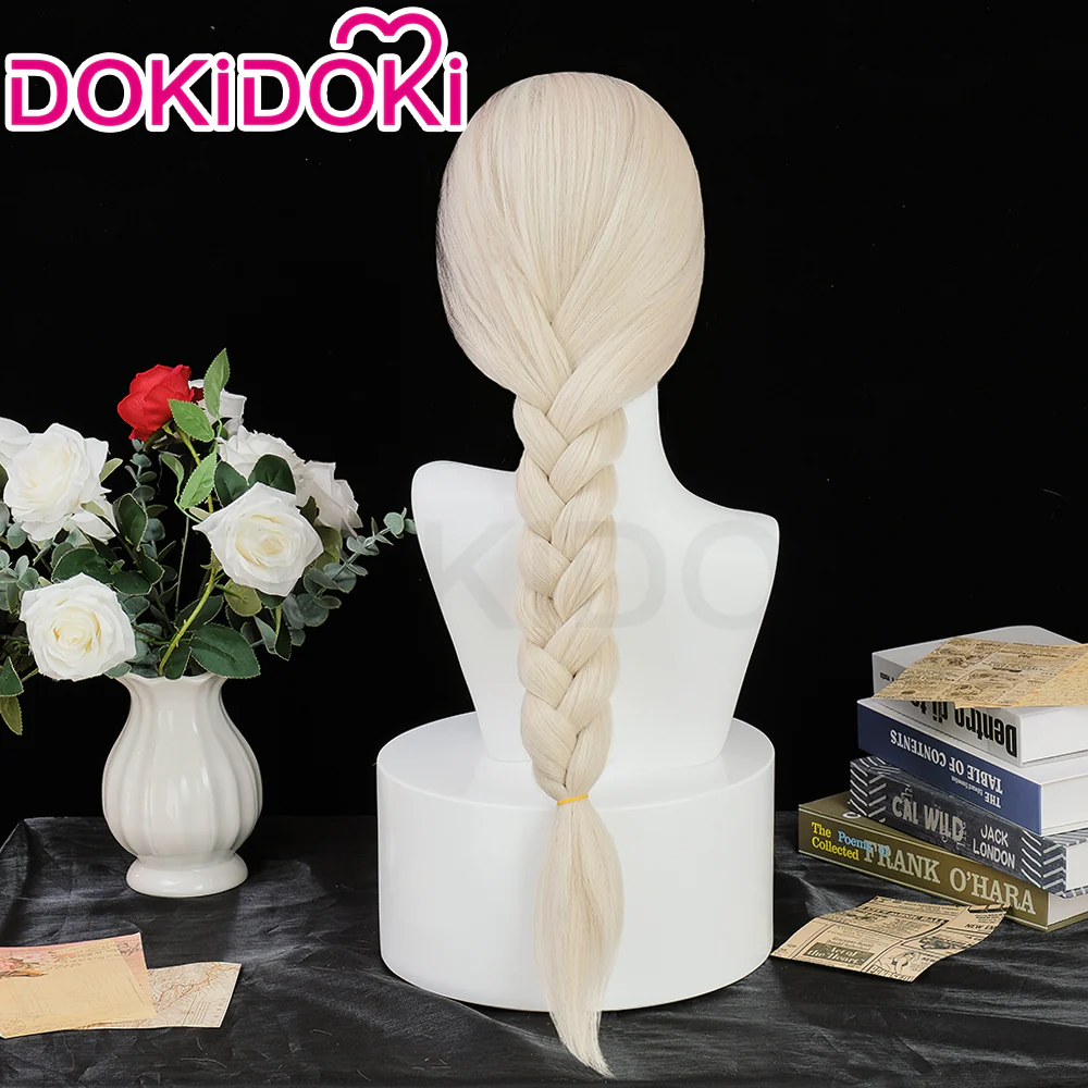 【Ready For Ship】【Normal Ver.】DokiDoki Anime Gokurakugai Cosplay Tao Wig Long Straight White Gradient Hair - Image 3