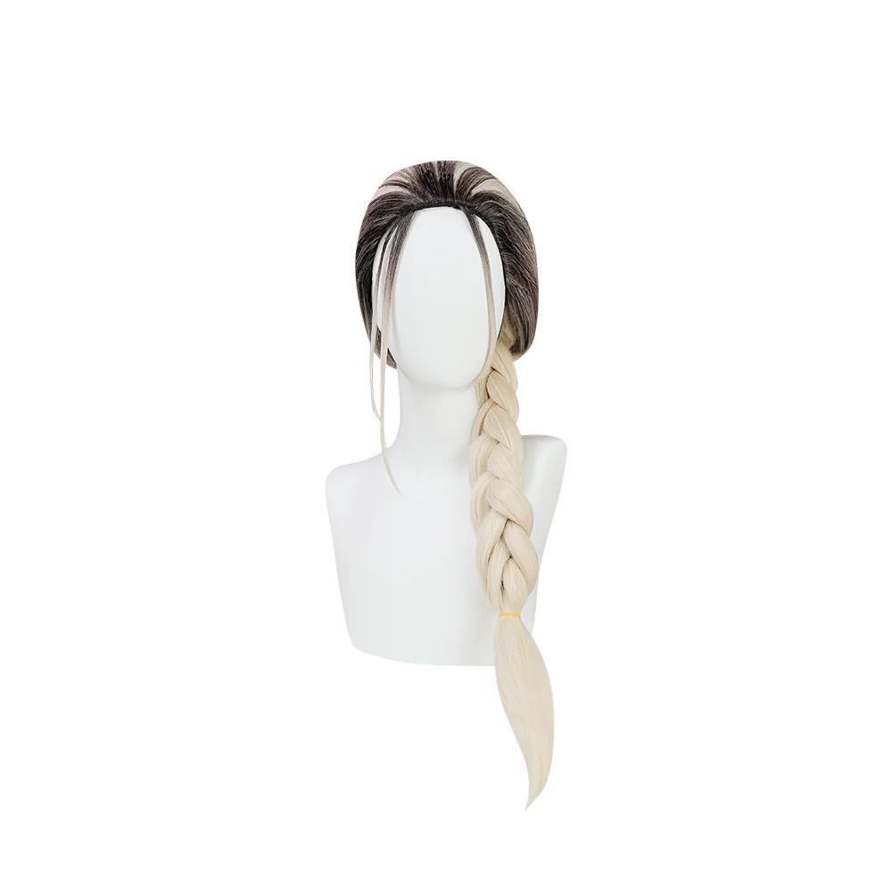 【Ready For Ship】【Normal Ver.】DokiDoki Anime Gokurakugai Cosplay Tao Wig Long Straight White Gradient Hair - Image 5