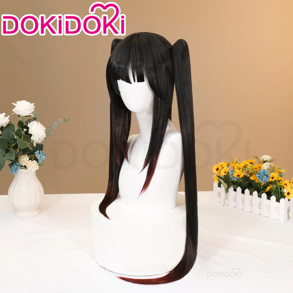 【Ready For Ship】DokiDoki Anime DATE A LIVE Cosplay Tokisaki Kurumi Wig Long Straight Black Hair - Image 2