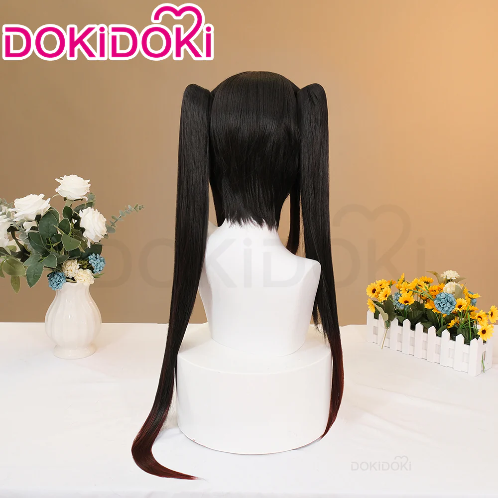 【Ready For Ship】DokiDoki Anime DATE A LIVE Cosplay Tokisaki Kurumi Wig Long Straight Black Hair - Image 3