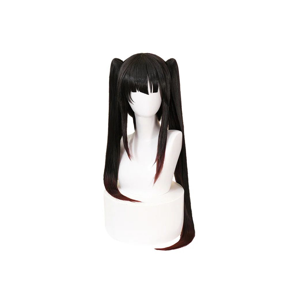 【Ready For Ship】DokiDoki Anime DATE A LIVE Cosplay Tokisaki Kurumi Wig Long Straight Black Hair - Image 5