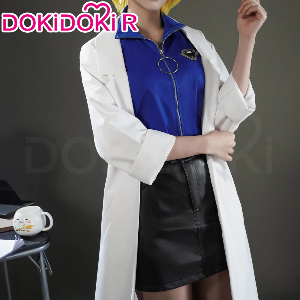 【Partial Size Ready For Ship】【Size S-3XL】DokiDoki-R Anime Cosplay Costume Blue Top White Coat Black Skirt - Image 4