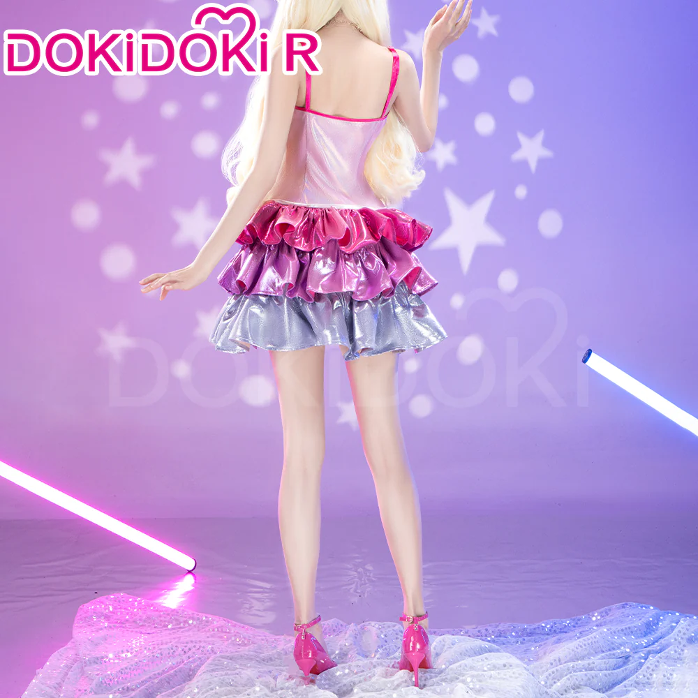 【Costume Ready For Ship】【Size S-2XL】Dokidoki-R Movie  Cosplay Pink Dress Costume / Shoes - Image 3
