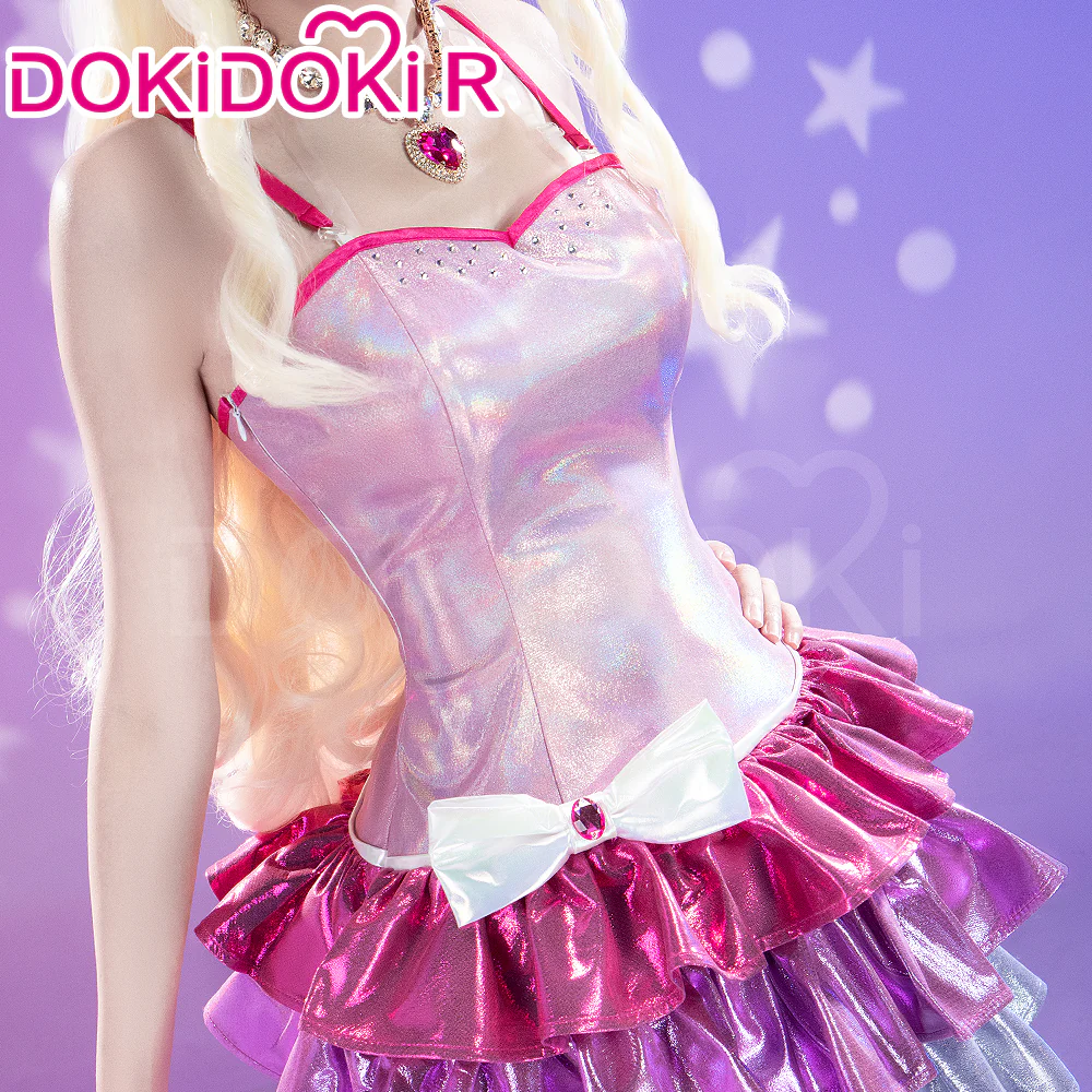 【Costume Ready For Ship】【Size S-2XL】Dokidoki-R Movie  Cosplay Pink Dress Costume / Shoes - Image 4