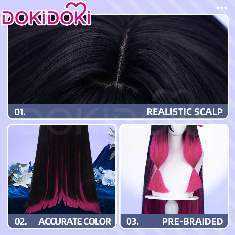 【Partially Ready For Ship】【120CM / 110CM】DokiDoki Game Genshin Impact Fatui Harbinger Cosplay Wig Cosplay Columbina Wig Long Straight - Image 11
