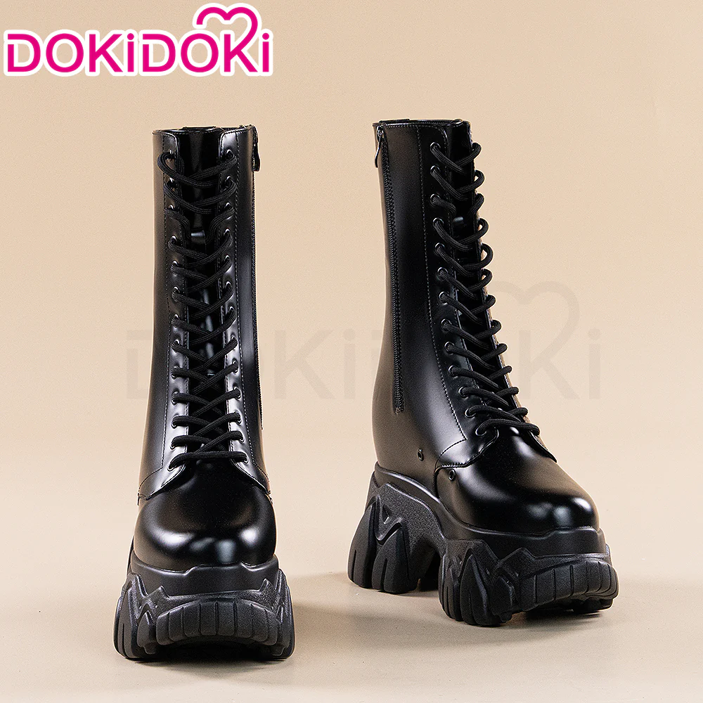 【Partially In Stock】【18 CM】DokiDoki Height Increasing Shoes / Elevator Shoes Martin Boots Black White Invisible Thick-Soled 18CM - Image 5