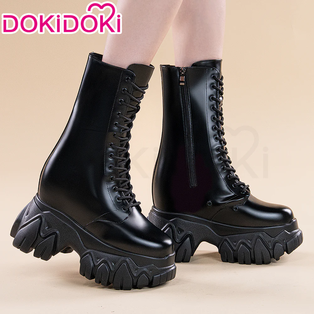 【Partially In Stock】【18 CM】DokiDoki Height Increasing Shoes / Elevator Shoes Martin Boots Black White Invisible Thick-Soled 18CM - Image 6