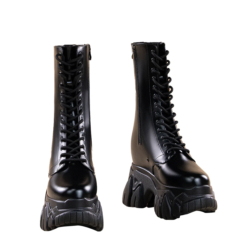 【Partially In Stock】【18 CM】DokiDoki Height Increasing Shoes / Elevator Shoes Martin Boots Black White Invisible Thick-Soled 18CM - Image 7