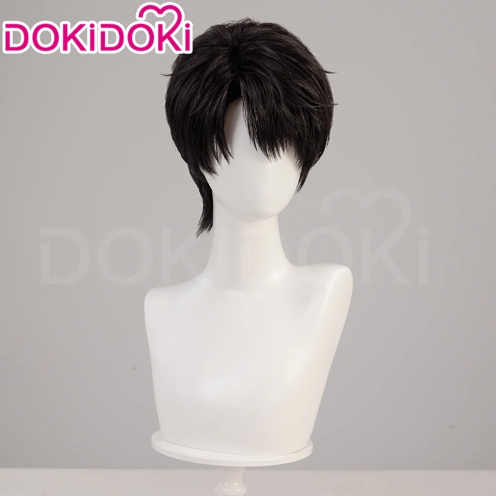 【Partially Ready For Ship】DokiDoki Game Love And Deepspace Cosplay Caleb Wig / Necklace / Bracelet Short Straight Black Brown Hair Mullet Cosmic Horizon Wolf Cut - Image 4