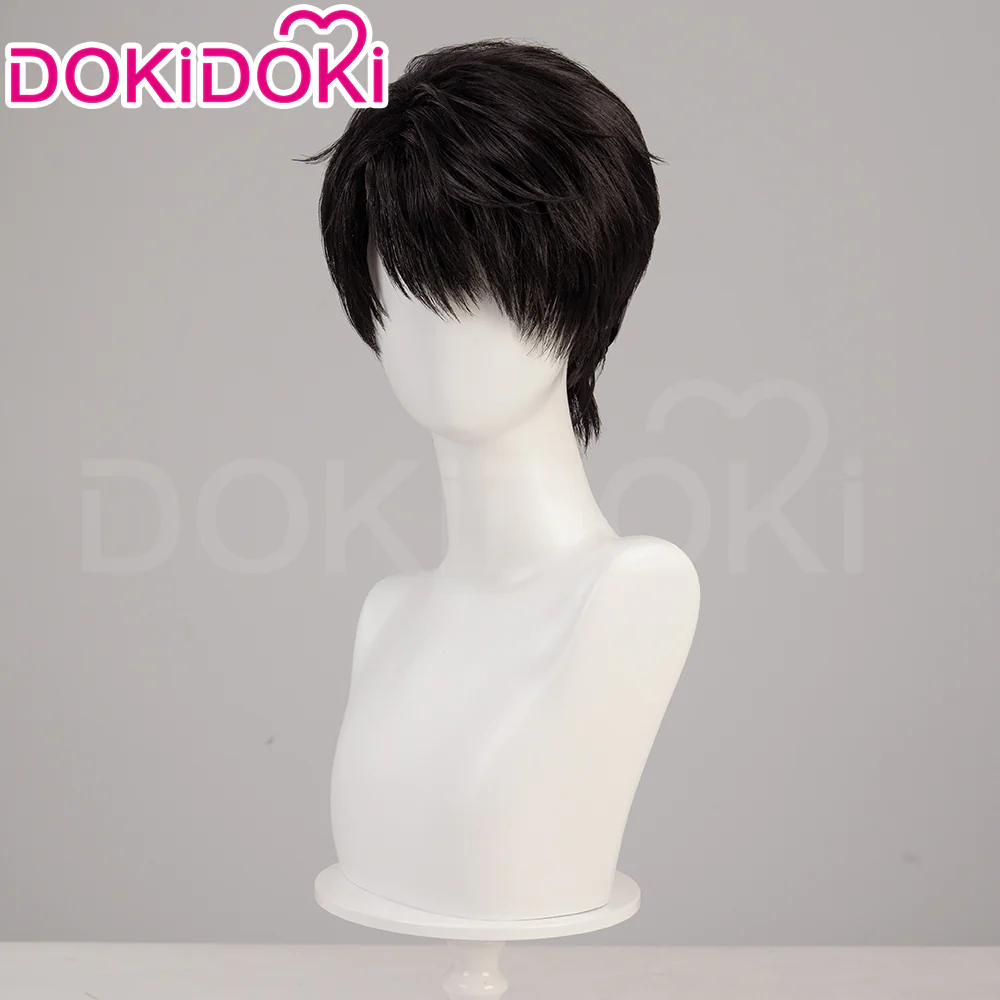 【Partially Ready For Ship】DokiDoki Game Love And Deepspace Cosplay Caleb Wig / Necklace / Bracelet Short Straight Black Brown Hair Mullet Cosmic Horizon Wolf Cut - Image 5