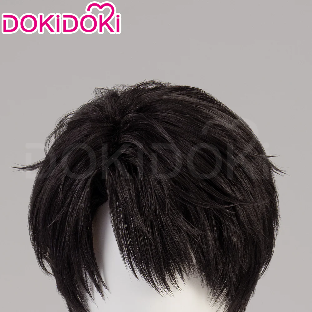 【Partially Ready For Ship】DokiDoki Game Love And Deepspace Cosplay Caleb Wig / Necklace / Bracelet Short Straight Black Brown Hair Mullet Cosmic Horizon Wolf Cut - Image 6
