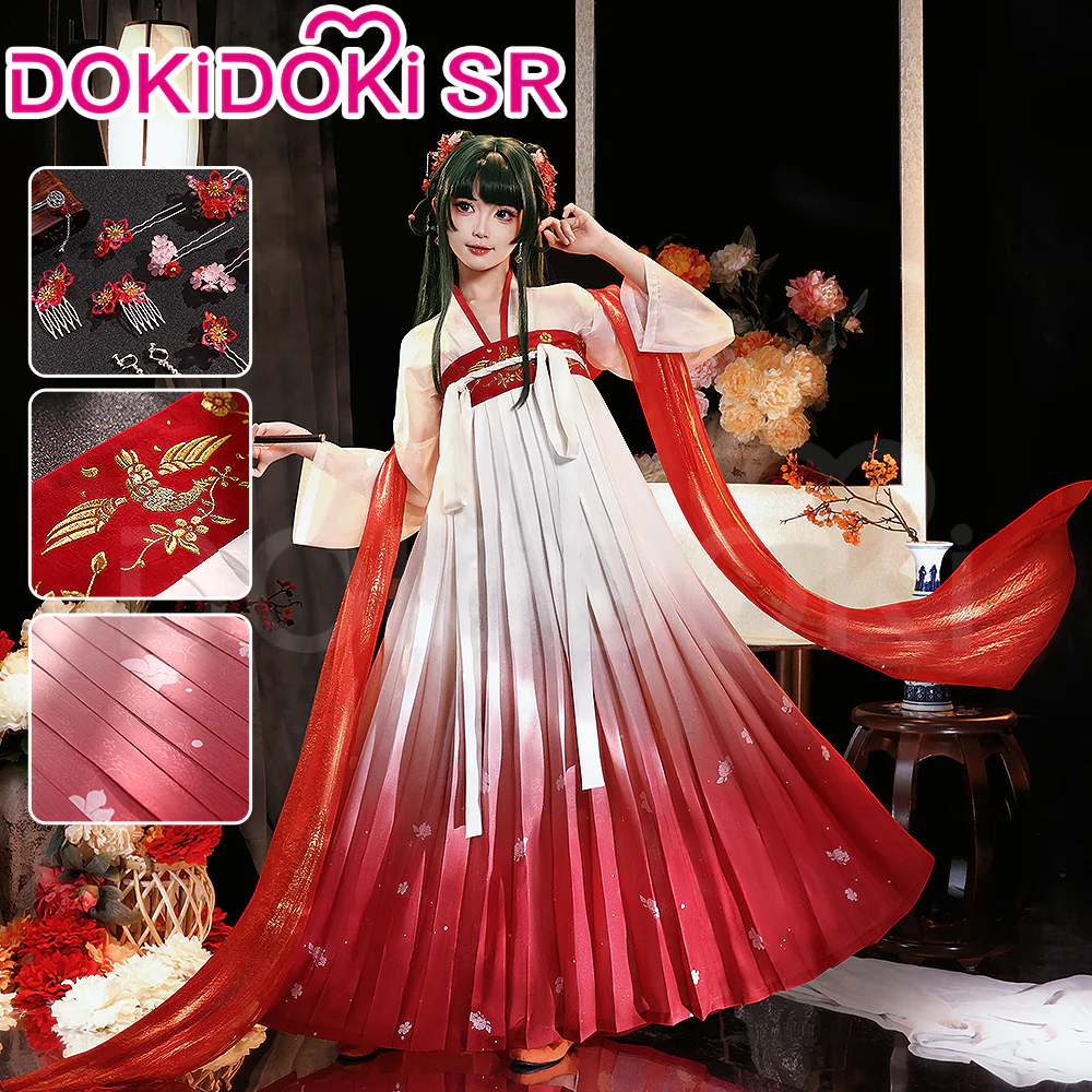 【EU LOCAL SHIPPING 】DokiDoki-SR Anime The Apothecary Diaries Cosplay Maomao Costume / Wig Mao Mao Red Date Dress