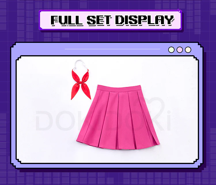 【Partially Ready For Ship】【Size S-3XL】【Last Batch】DokiDoki-R Game Cosplay Costume JK Suit Cute Pink Skirt - Image 6