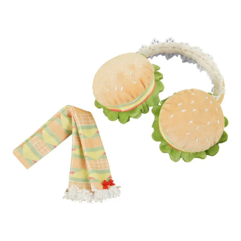 【Consignment Sales】PLUSH WONDERLAND Hamburgers / Muffins Earmuffs Scarf Plushie 20CM Cute - Image 9