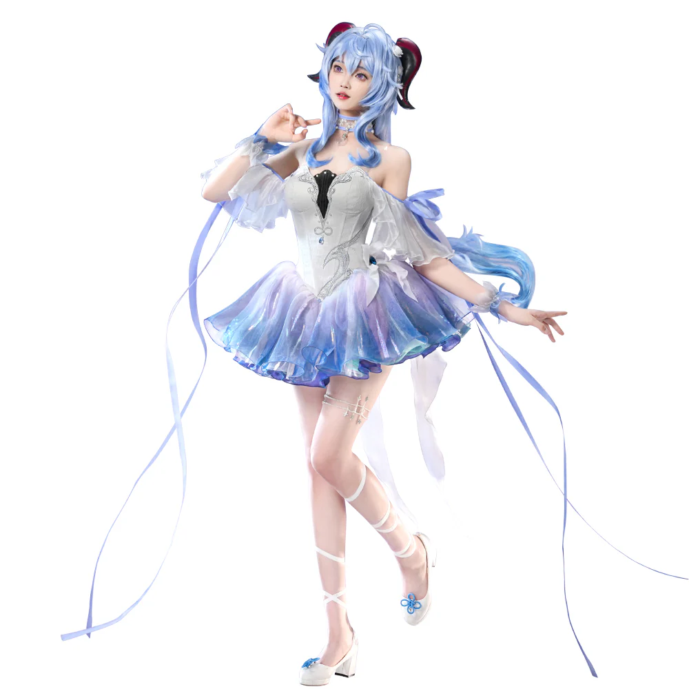 【LAST BATCH】DokiDoki-SR Game Genshin Cosplay Ganyu Costume Moonlight Dreams Doujin Ballet Dress gan yu - Image 7