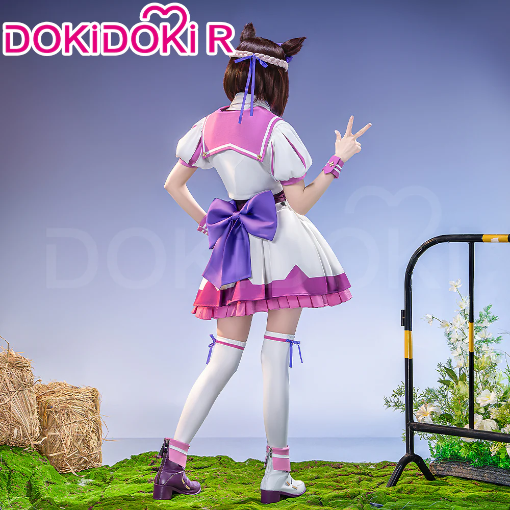 【Ready For Ship】【Size XS-2XL】DokiDoki-R Anime Game Cosplay Costume White Purple Cute - Image 3
