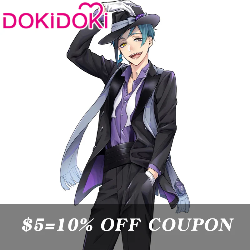 【Poll】$5 Deposit = 10% off Coupon DokiDoki Game Cosplay Costume Black Suit Purple Shirt - Image 2