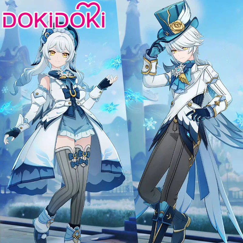 【Poll】$5 Deposit = 10% off Coupon DokiDoki Game Genshin Impact Frosty Plume Cosplay Luna III Legendary Set Skin Costume