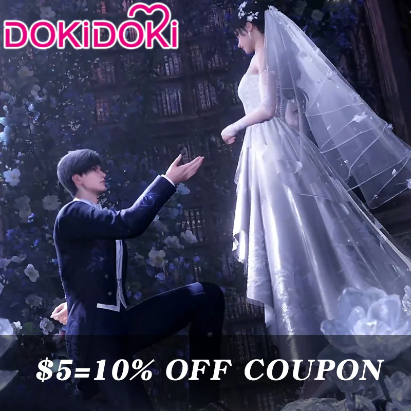 【Confirmed】$5 Deposit = 10% off Coupon DokiDoki Game Love And Deepspace Cosplay Protagonist MC Zayne Costume Iceborn Warmth Wedding Dress - Image 2