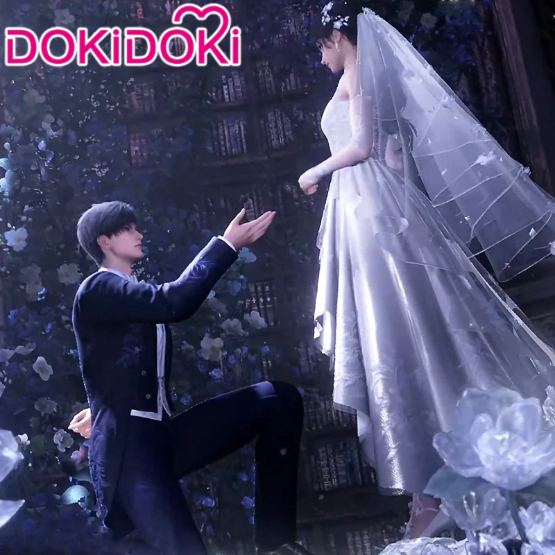 【Confirmed】$5 Deposit = 10% off Coupon DokiDoki Game Love And Deepspace Cosplay Protagonist MC Zayne Costume Iceborn Warmth Wedding Dress - Image 3