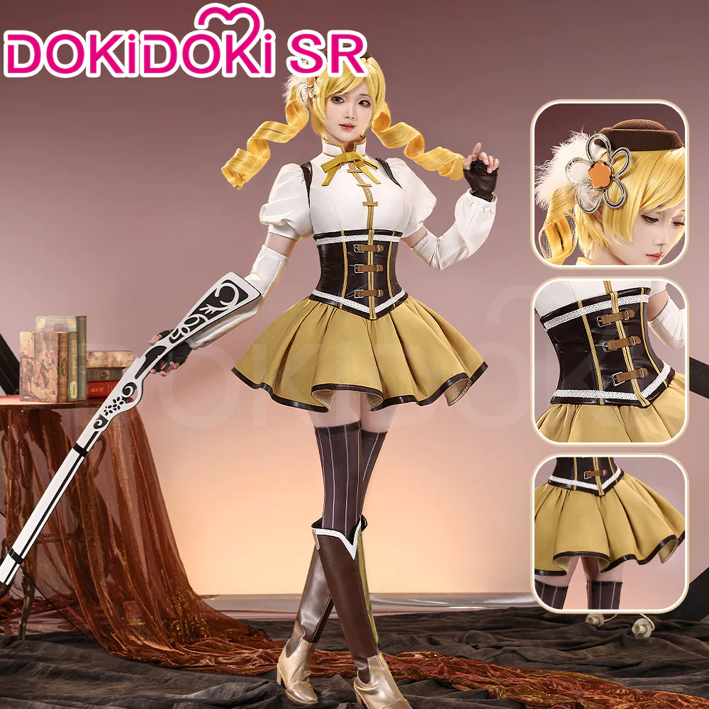【Partially Ready For Ship】DokiDoki-SR Anime Cosplay Costume Tomooe Maamii Costume Battle Suit Yellow White